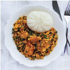 Pounded Yam + Egusi + Beef