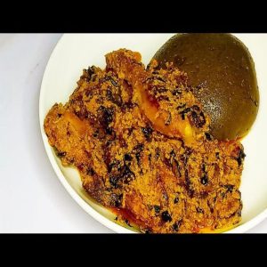 Amala + Egusi+ Beef
